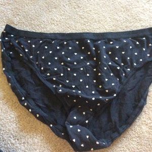 Black Heart Print High Leg Brief